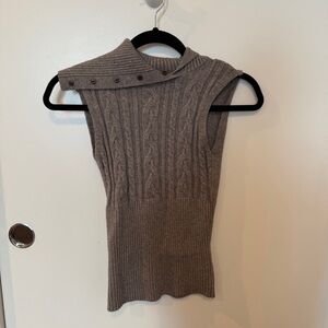 Frankies Bikini Axel Cable Cloud Knit Sleeveless Sweater Size M Dark Pearl